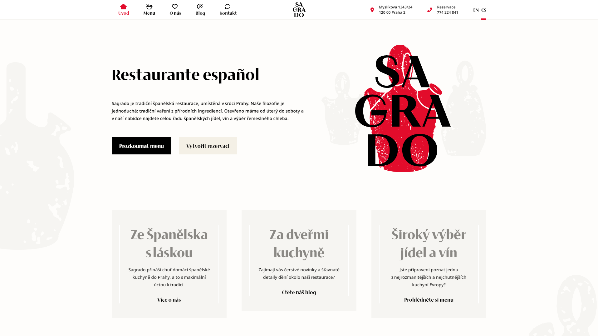 Screenshot z webu Sagrado