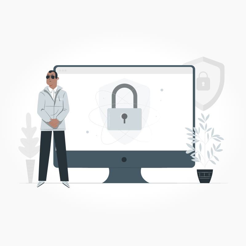 Osoba stojící před monitorem počítače