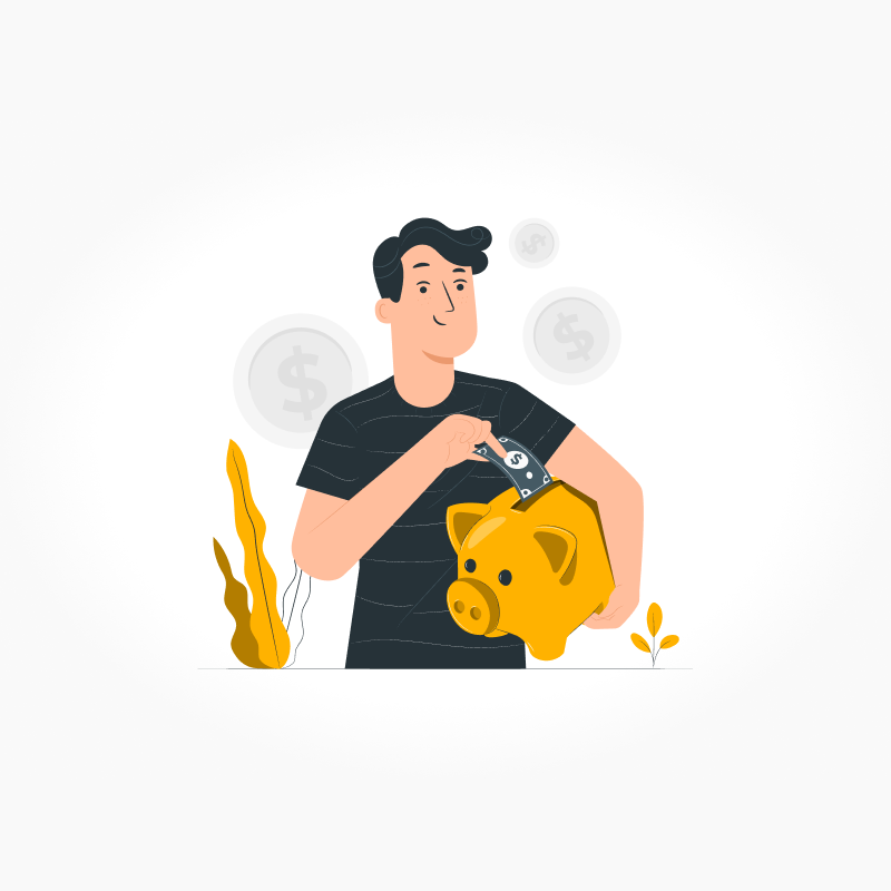 Člověk, který vkládá minci do prasátka