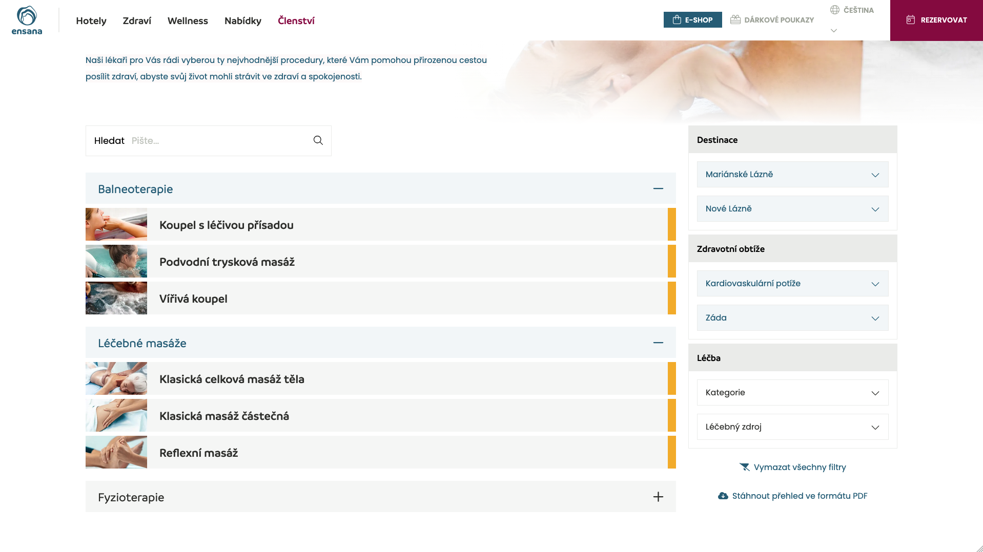 Screenshot webové stránky