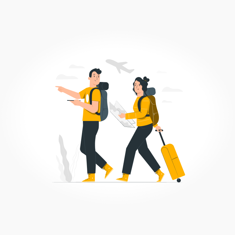 Osoba a člověk kráčející s zavazadly