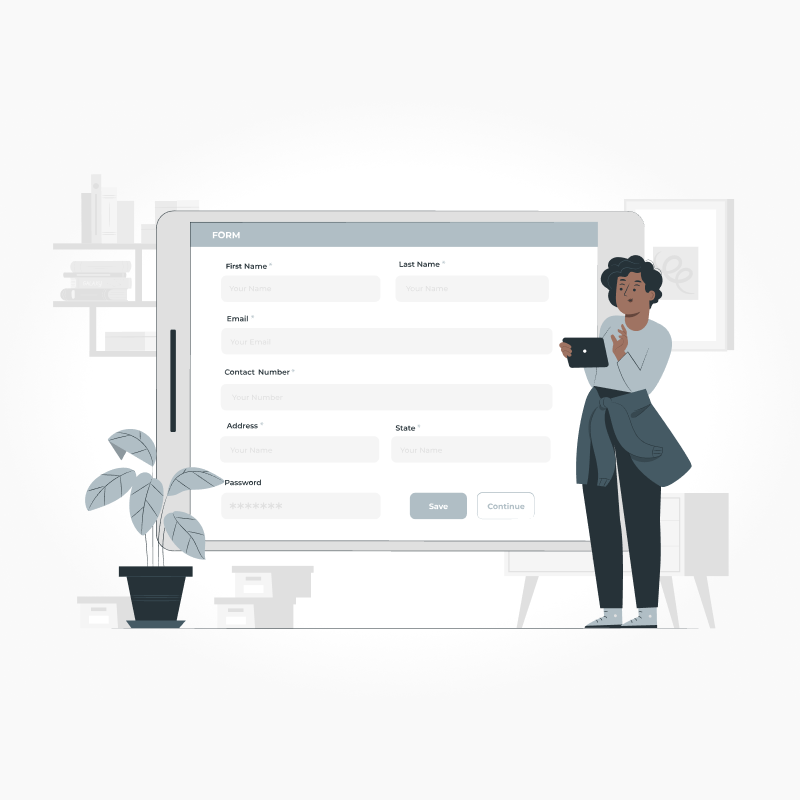 Osoba stojící vedle velké obrazovky