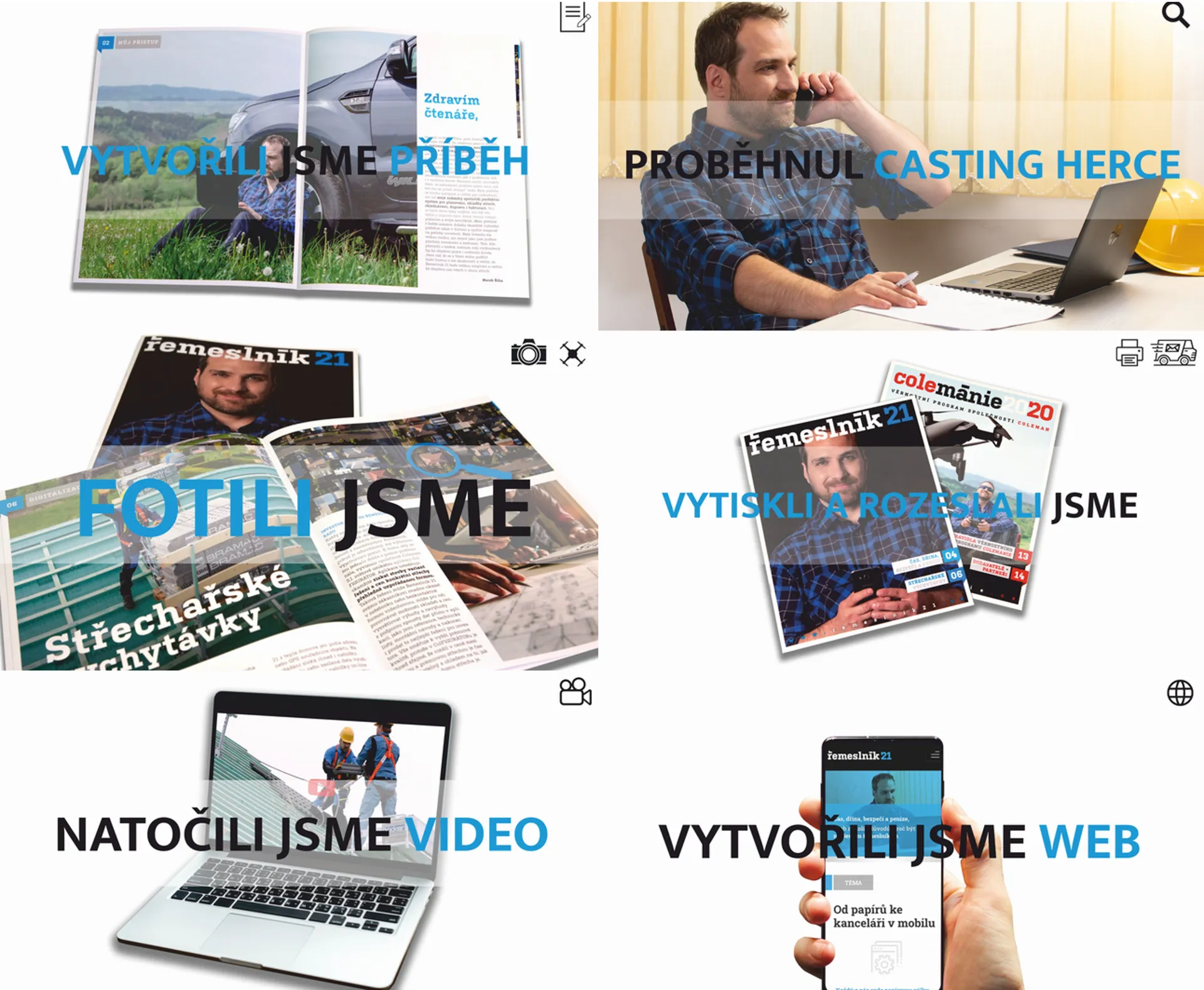 koláž osoby s mobilním telefonem a notebookem